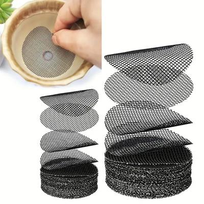 100PCS Pot Hole Mesh Pad Mat Grid Round Drainage Hole Screen for Pot Bottom Prevent Soil Loss Anti Bonsai Flower Plant Gardening Tools