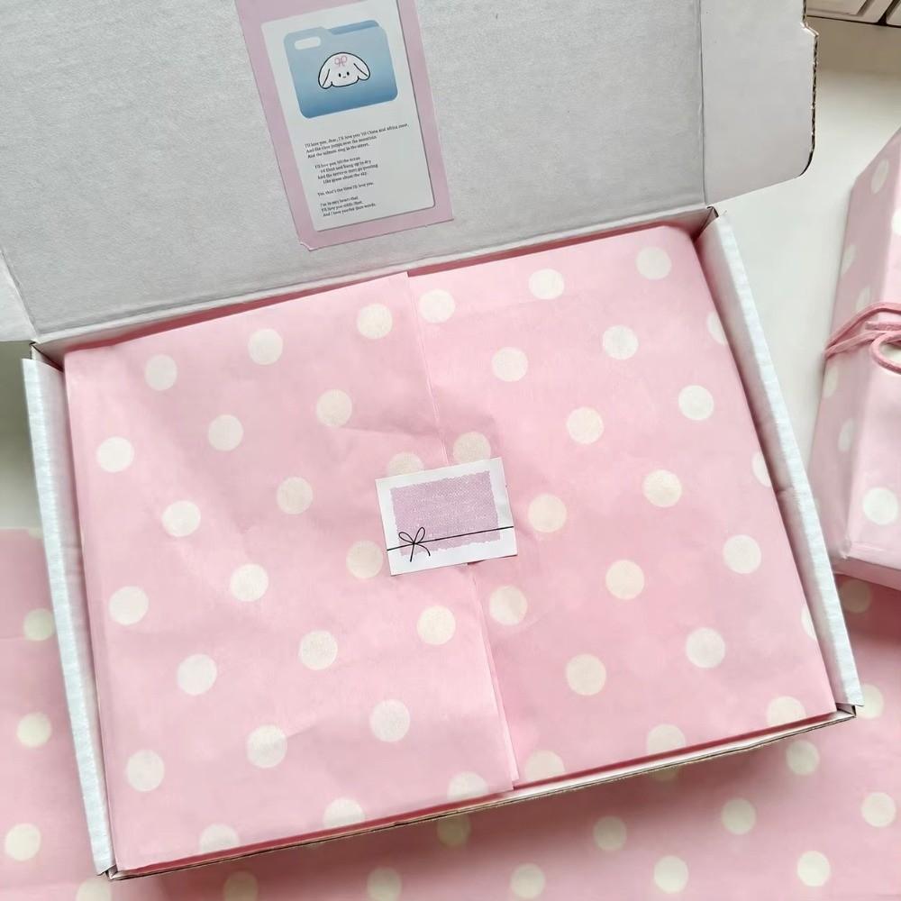 10 Sheets Polka Dots Printed Polka Dots Paper Floral Wrapping Gift Packaging Gift Wrapping Paper Ins Style DIY Art