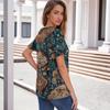 Top Estivi da Donna Bluse con Bottoni da Donna Camicie a V Casual Eleganti