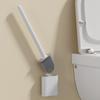 Long Handle Black Silicone Toilet Brush Flexible Cleaner Quick Drying MINI Bathroom Brush Holder Accessories