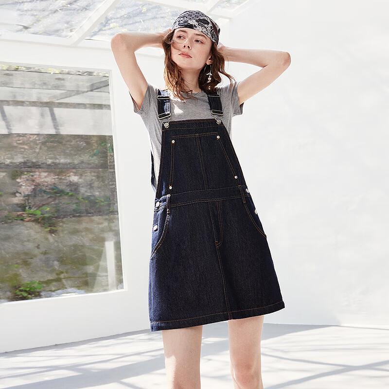 Chuyu Women's Original Denim Overall Mini Dress
