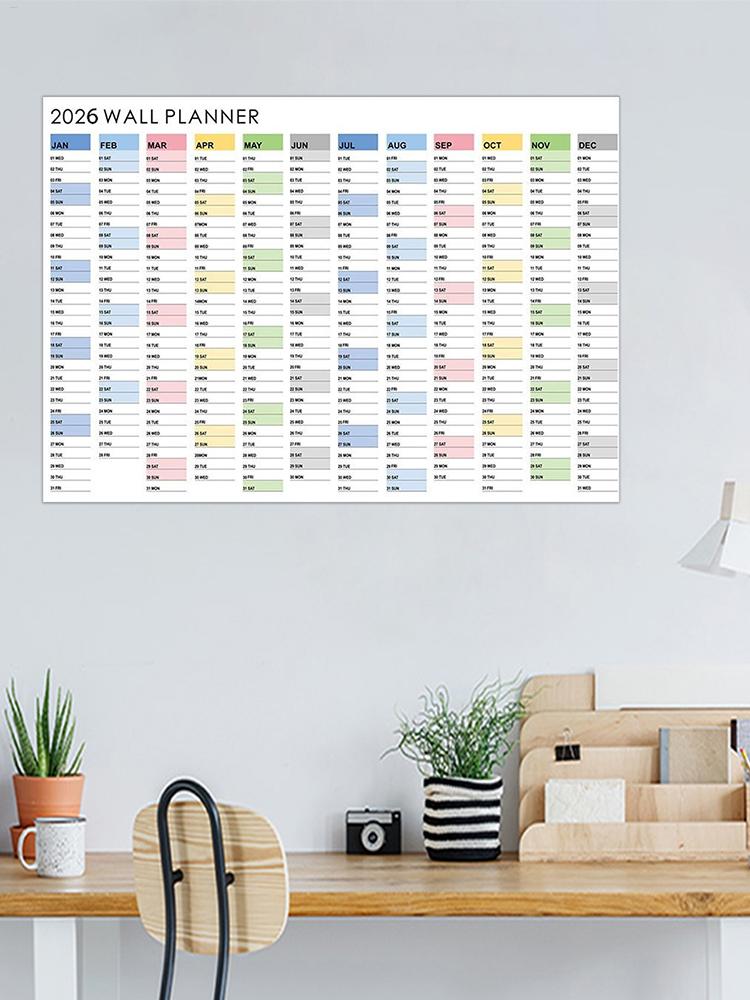 Wall Poster Calendar 2026 Year Wall Calendar Flexible Excellent Year Planner Wall Calendar 365 Days Wall Calendar For School