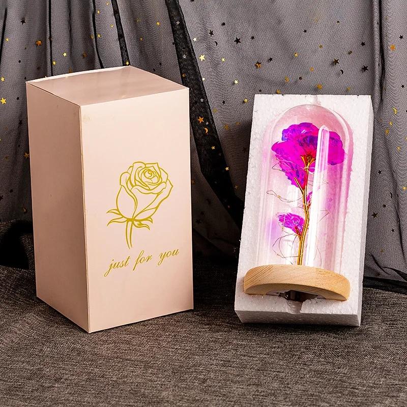 Muttertagsgeschenke Die Schöne und das Biest Konservierte Rosen In Galaxie Rose LED-Licht Künstliche Blume Geschenk für Mama Frauen Mädchen