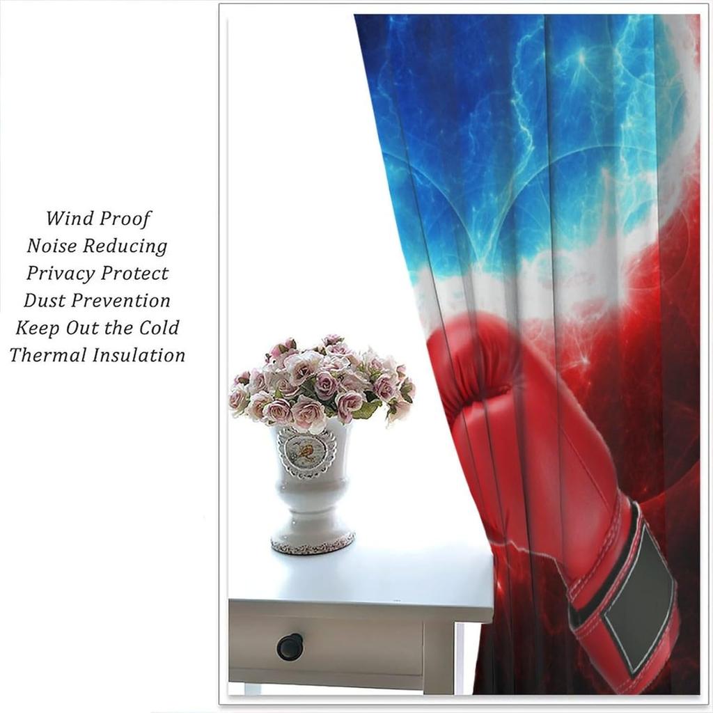 Boxing Window Curtains for Adult Teens Boys Bedroom Living Room Home Decor Curtain Panels Competitive Game Boxing for Home