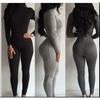 Mono de Manga Larga Casual con Cuello Alto Ajustado Mono Mono Mono Pantalón Largo para Mujer