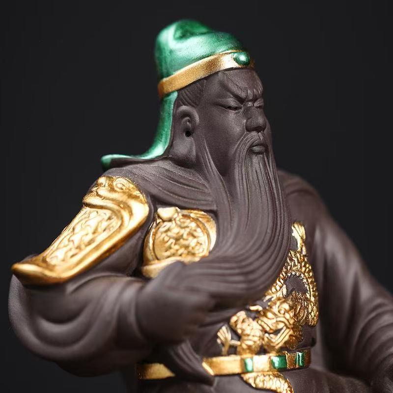 Ceramics God of WealthGuan Gong sculptures and figurines Chinese historical figures Home Room Office Wealth Luck Feng Shui Decor