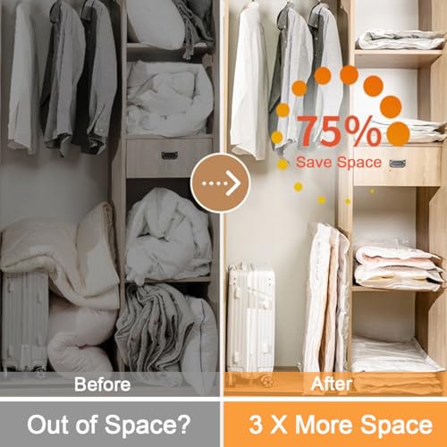 20er-Pack Kleider-Kompressionsbeutel (4 Jumbo, 4 Groß, 4 Mittel, 8 Klein) - Perfekt für Bettdecken, Decken, Steppdecken, Kissen und Kleideraufbewahrung - Tr