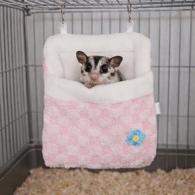 Hamster Cages Warm Hamster Plush Hammock Velvet Thicken Pet Swing Bag 3D Flower Soft Hamster Sleeping Bag Winter