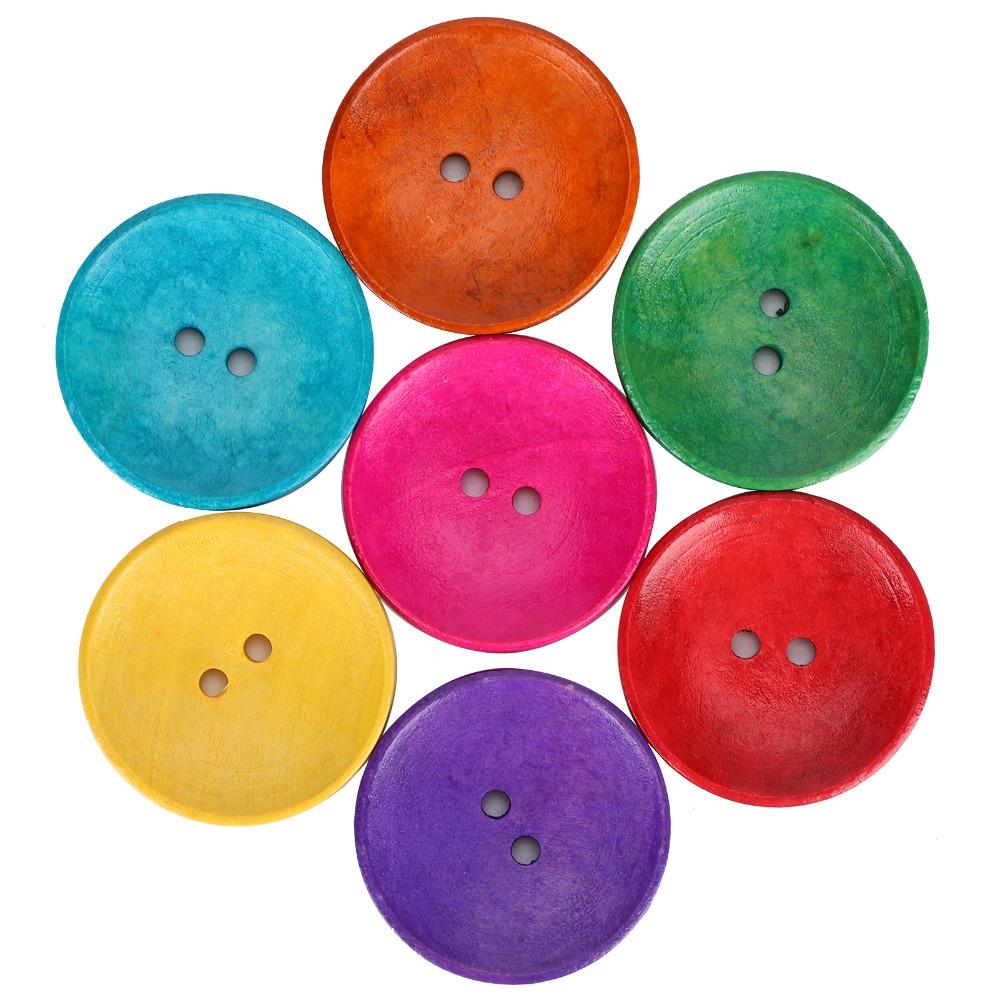 150pcs Multicolor Wooden Buttons 2 Holes DIY Craft Supplies Large Buttons Sewing Buttons DIY Craft