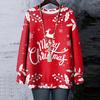 Ladies' Christmas Printed Round Neck Long Sleeved T-shirt Sweatshirt Top