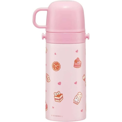 Borraccia Skater Hello Kitty Sweets Shop Sanrio 350ml Tazza per bere diretta per bambini Bere 2WAY con tazza in acciaio inossidabile SKDC3-A