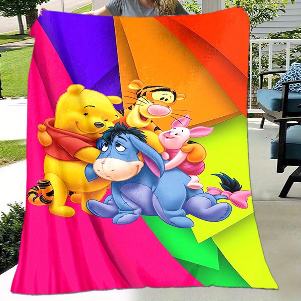 

1pc Winnie The Pooh and Friends Printing for All Season, Cartoon, Office, Lunch Rest, Camping Talk, Car, Multifunctional Gift 130cmx150cm