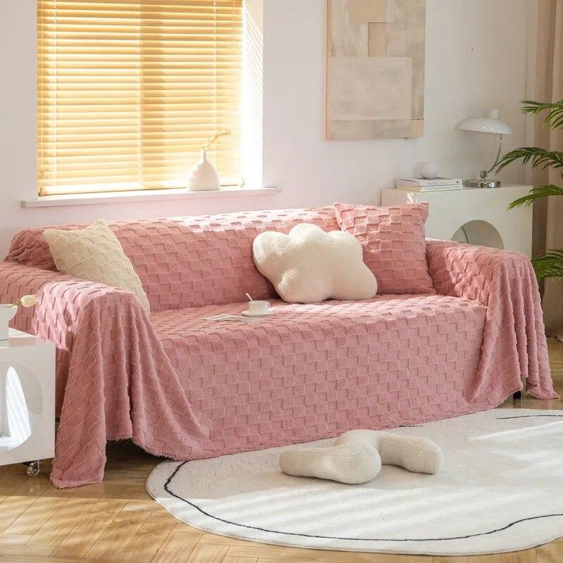 

Сплошной цвет жаккардовый бархатный секционный диван-полотенце зимний супер мягкий плюшевый чехол для дивана толстые нескользящие чехлы для диванов для гостиной 180x130cm 1pc