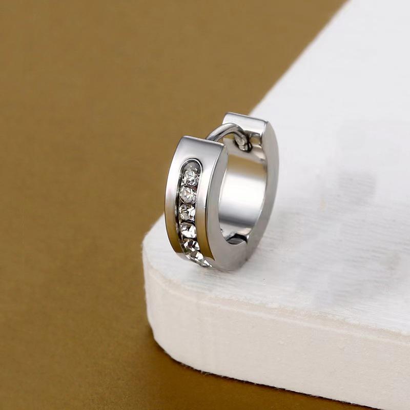 

Корейские супер блестящие серьги-клипсы из титановой стали с инкрустацией бриллиантами, не выцветающие, для мужчин и женщин