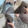 Millennial Hot Girl Fur Patchwork V-Neck Long Sleeve Slimming Top 23326