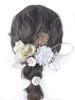[Fait main par NANA] Ornement de cheveux, Pompon Tsumami Zaiku, Ornement Boule, Chrysanthème Ping Pong, Perles Pendantes, Arrangement Mizuhiki, pour