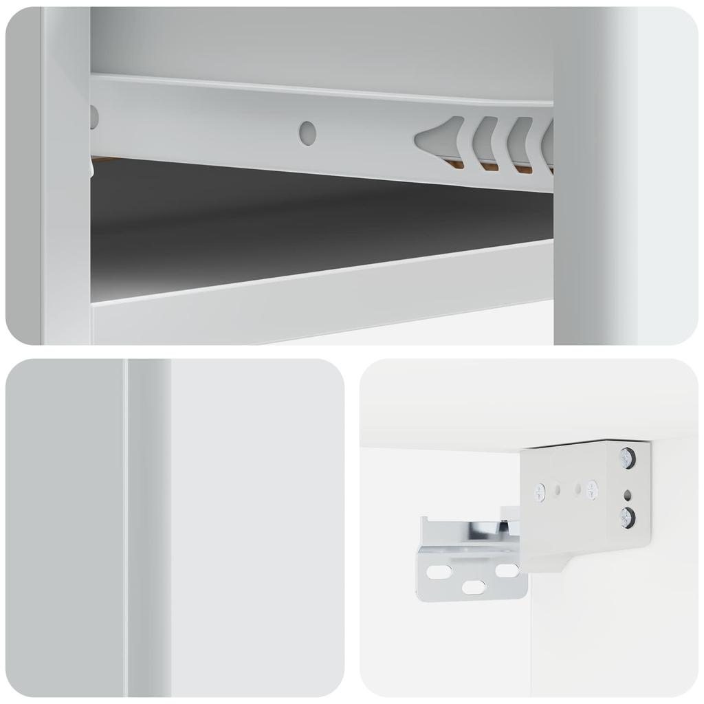 Wall Mounted Side Table White 59 x 34.5 x 17 cm
