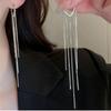 Tide Metal Fringed Earrings, High-end Temperament, Long Stud Earrings, Women's Exaggerated Earrings.