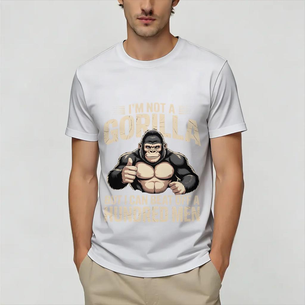 Born Forced To Wipe Funny Gorilla Tshirt Summer Cotton Tshirts For Unisex Print Tee Shirt Short Sleeves Vintage Top Tees