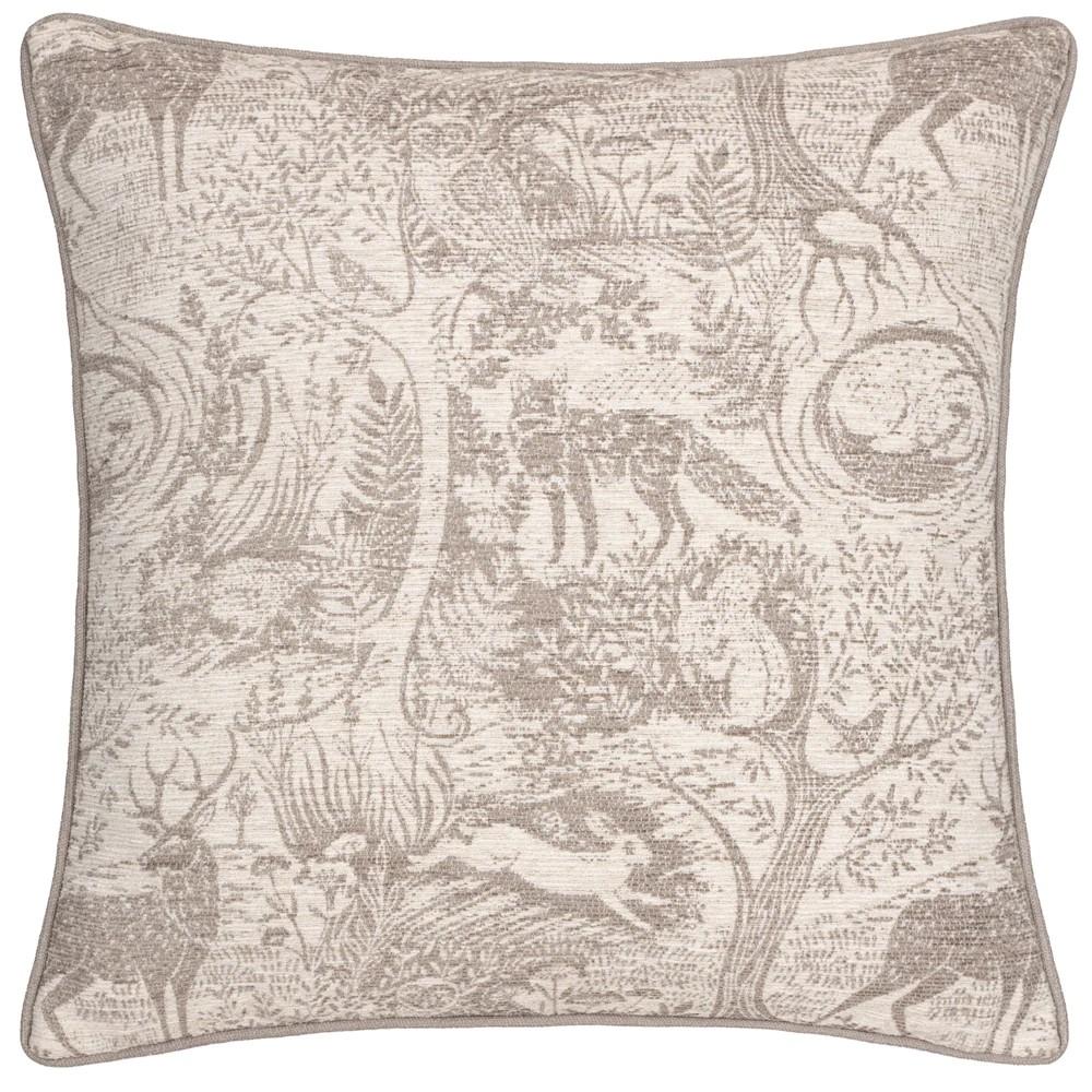 Furn Winter Woods Chenille Animals Cushion Cover