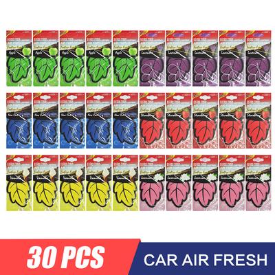 30PCS Car Air Freshener Natural Scented Tea Paper Auto Hanging Vanilla Perfume Fragrance Leaf Shape Car Accessories