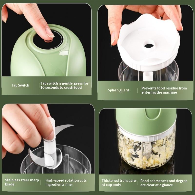 250Ml Garlic Masher Crusher Electric Kitchen Food Chopper Usb Portable Meat Grinder Vegetable Chopper For Kitchen Gadgets