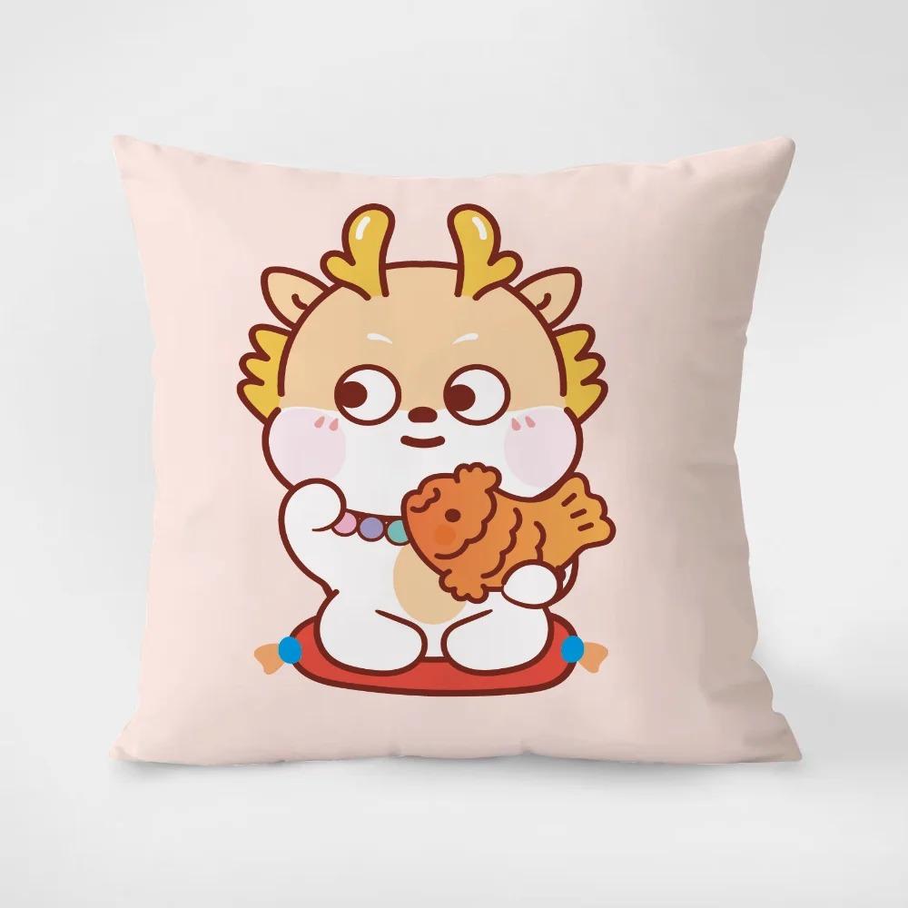 

Милый маленький динозавр мультфильм наволочка украшение интерьера офис гостиная дома наволочка 40x40cm