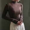 Womens Soft Microfiber Base Layer Top Half Turtleneck Long Sleeve Slim Fit Winter Daily Wear