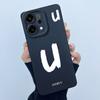 For OPPO Reno14 Pro 5G Cover Case Lucky Initial Letter Couple Silicone Soft Matte Phone Bumper for Oppo Reno 14 Pro 5G Casing