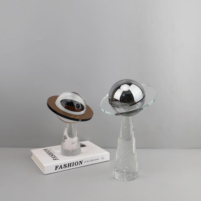 Nordic Bubble Crystal Planet Ornament for Living Room, Bedroom, or Entrance - Elegant Home Decor Piece.