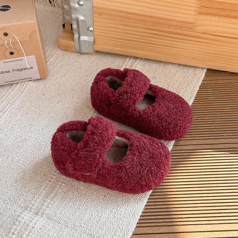 Sapatos Loafer de Inverno para Meninas com Forro de Lã Sapatos Quentes de Algodão