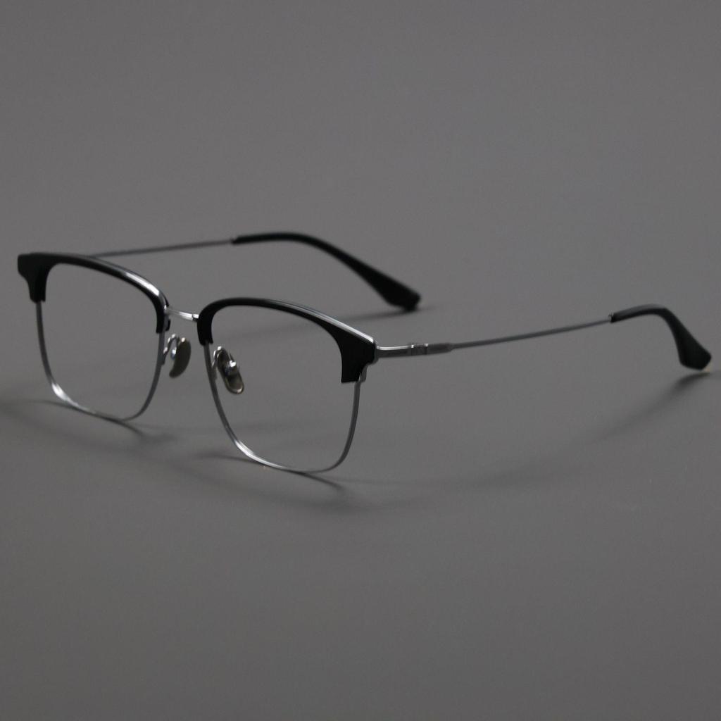 Ultra-Light Frameless Pure Titanium Eyebrow Glasses - Large Frame, Durable & Comfortable