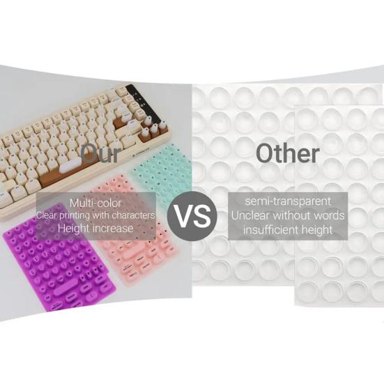 70 Pcs Keyboard Sticker for Long Nails Universal Nail Art Keyboard Bubbles Self-Adhesive Silicone Typing Keycaps for Office Girls Gaming