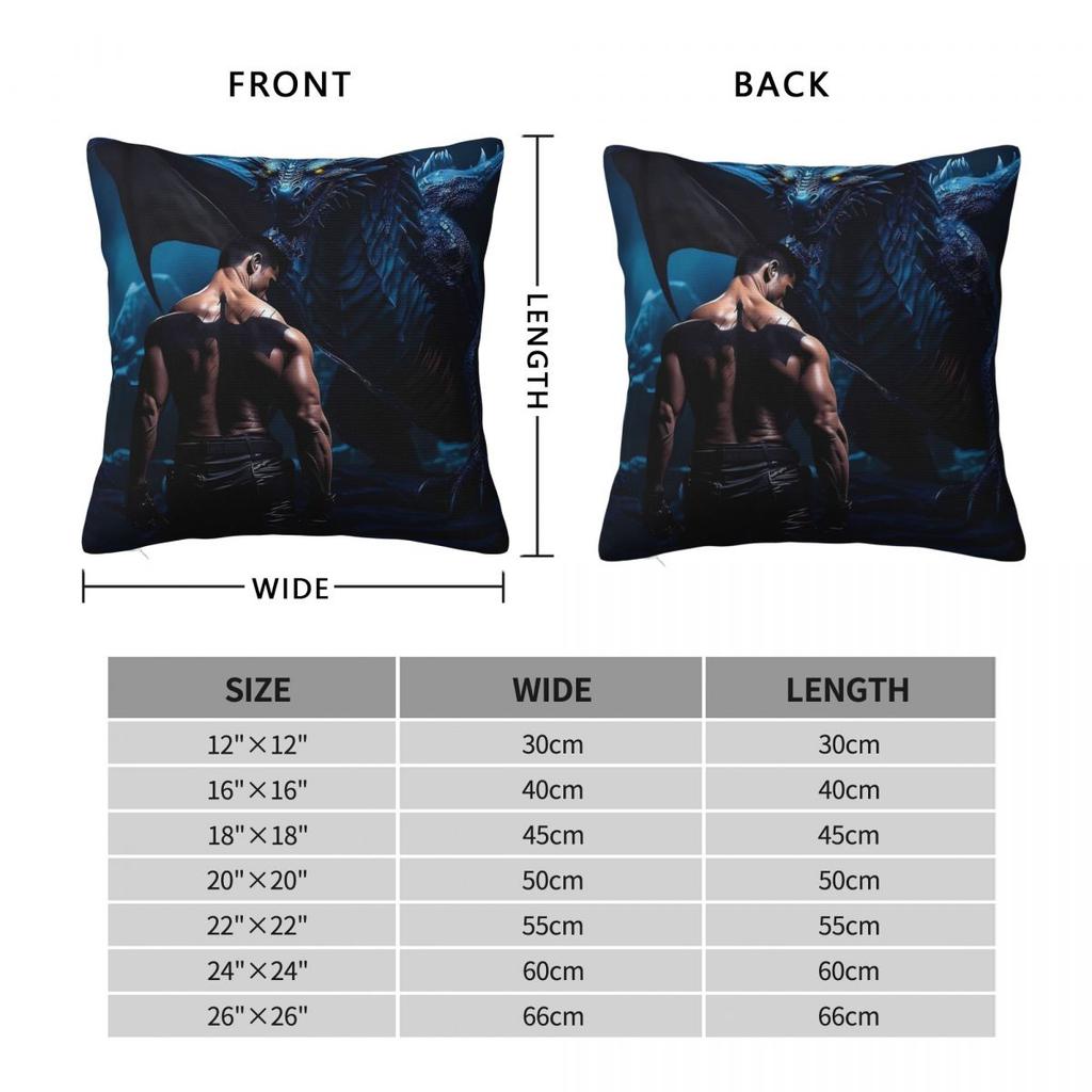Fourth Wing Xaden Riorson Square Pillowcase Polyester Linen Velvet Printed Decorative Pillow Case Sofa Cushion Cover Wholesale