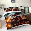 Cool Dragon Fireworks Truck Pattern 3D Print Duvet Cover Soft Comfortable Bedding Set Wildlife Theme Quilt Cover Set Pillowcases