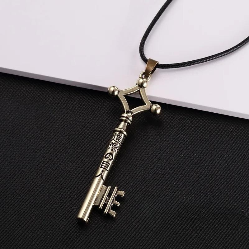 Angriff auf Titan Halskette Eren Schlüssel Shingeki kein Kyojin Anhänger Mode Vintage Retro Anime Schmuck für Männer Cosplay