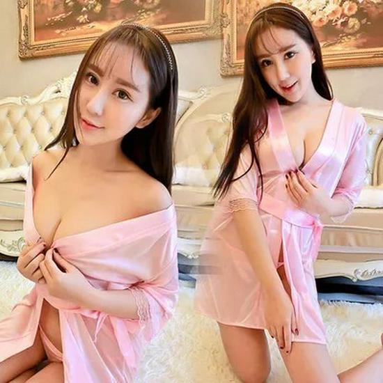 Alluring Lace Women's Transparent Lingerie Nightgown Set