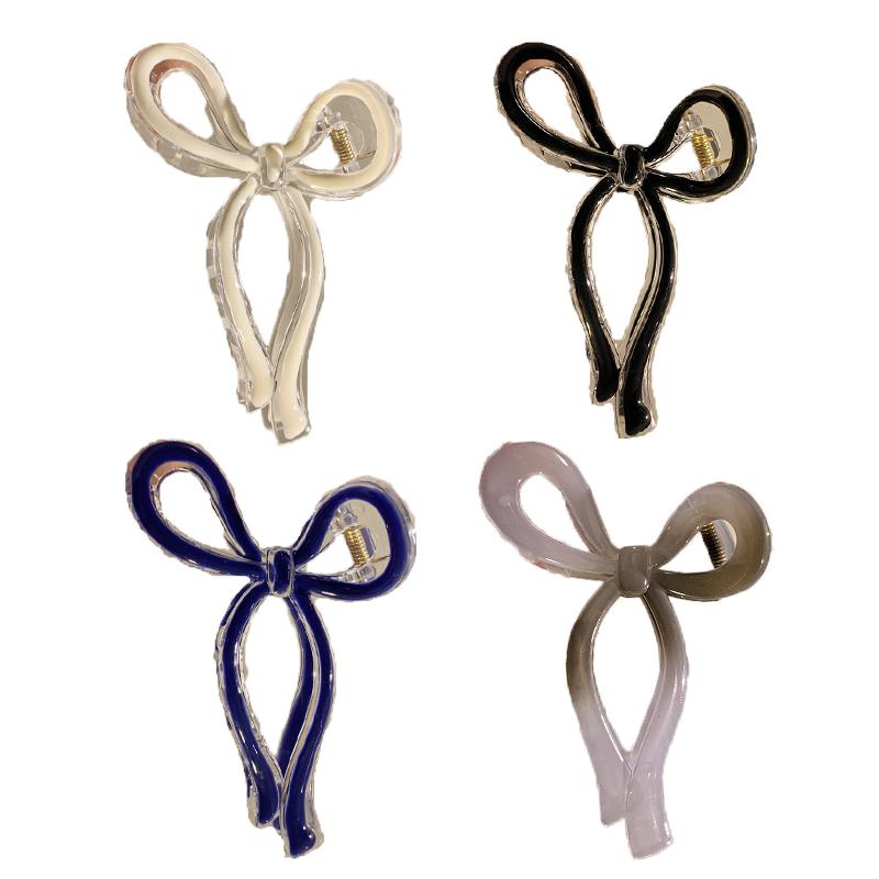French Bow Knot Hair Clip Women Girl Large Jelly Color Acrylic Hairpin Fashion Hair Accessories