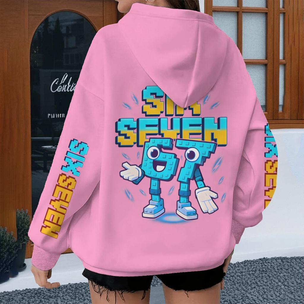 Y2K Six Seven Meme Gaming Kinder Kapuzenpullover Jungen Mädchen Langarm Kapuzenpullover Bedruckt mit Six Seven Lässige Streetwear Unisex Kleidung
