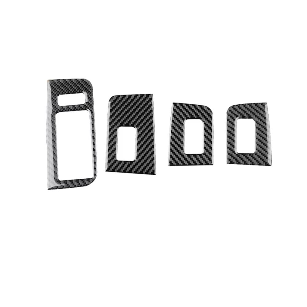For Acura TL 2004-2008 LHD Window Switch Panel Trim Black Carbon Fiber Cover Interior Accessories Upgrade Decor Style