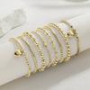 8Pcs/Set Sweet and Cool Wind Love Heart Pendant Bracelet Irregular Design Ccb Beaded Elastic Bracelet