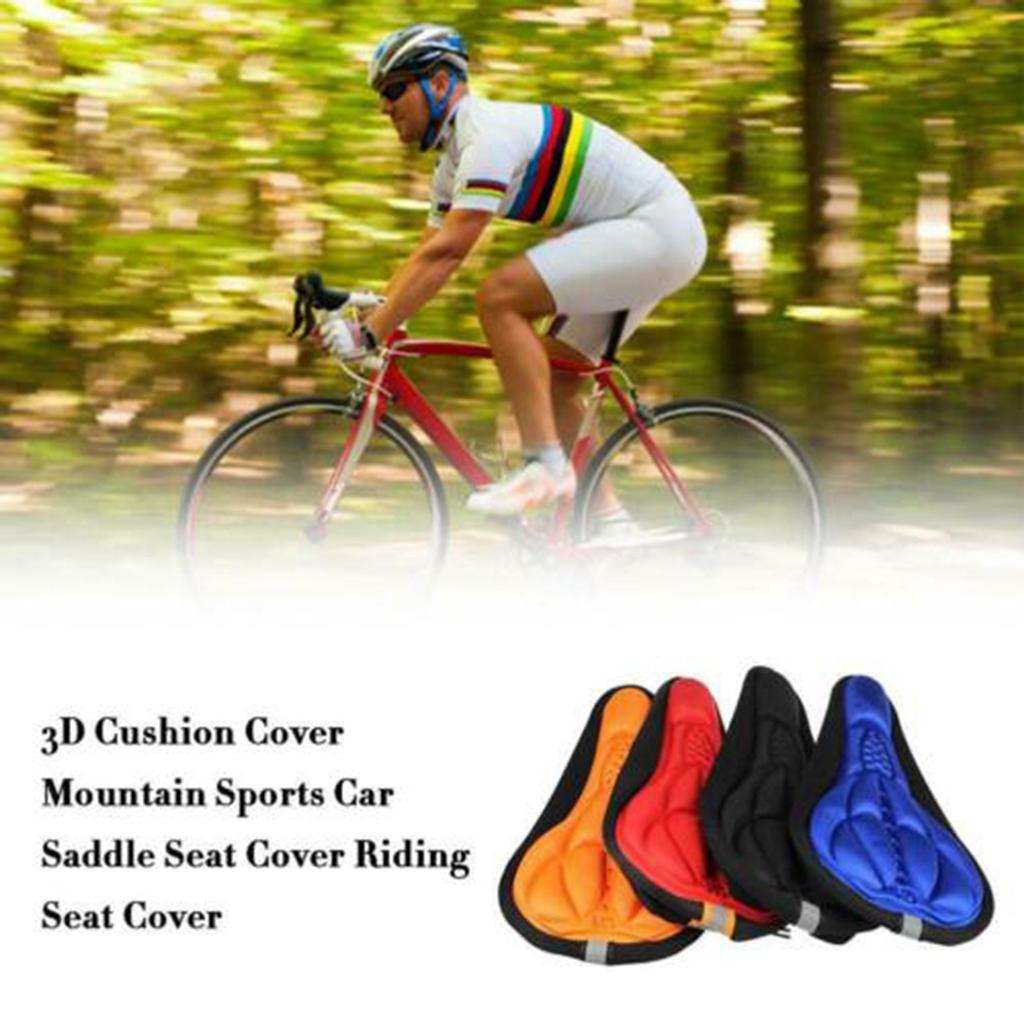 Bike 3D Saddle Seat Cover Bike Breathable Soft Comfort Pad Padded Cushion (Black)