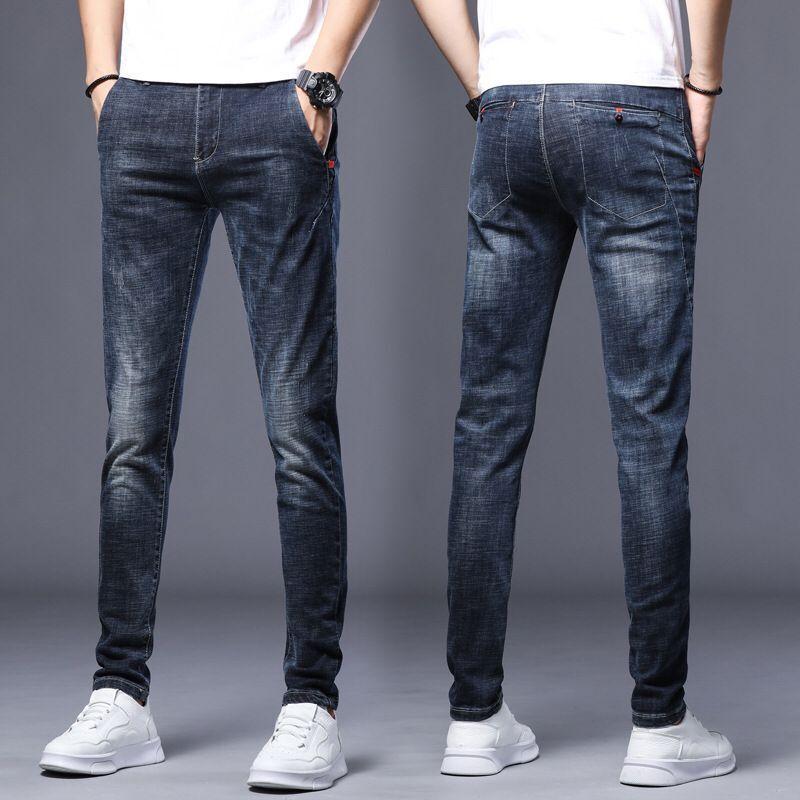 Spring And Autumn New Men'S Jeans Slim Fit Elastic Small Leg Pants Fashion Versatile Pants