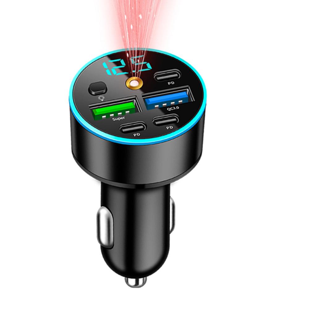 66W Car Charger 5-IN-1 Fast Charging with Star Light PD QC MultiPort Phone Chargers Power Adapter For iPhone Samsung Huawei Xiao