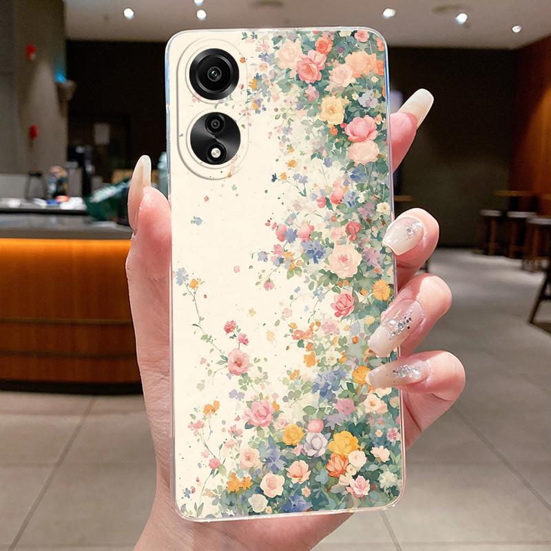 Case For OPPO A78 4G 5G A98 F23 A1X Flower Butterfly Phone Cases For Oppo A98 Soft Silicone Capa Transparent TPU Jelly Cover