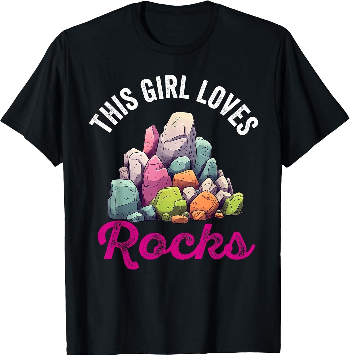 Rock Collector Hunting Women Girl Stones Geology Rockhound Tee - Made In Usa S