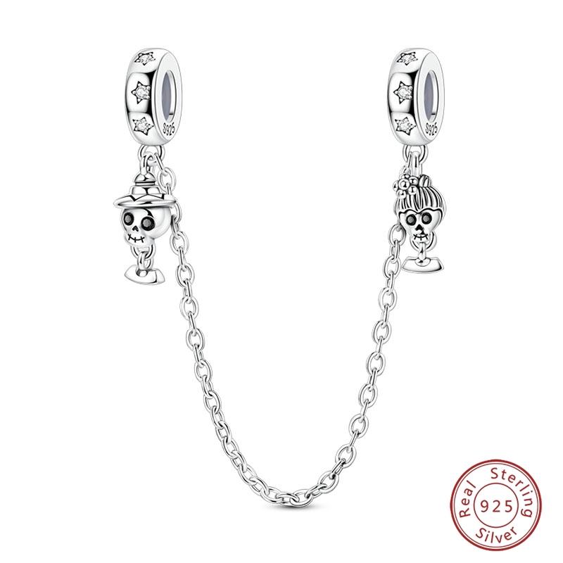 Argent S925 Chat Citrouille Carte à Jouer Ours de Diplôme Cheval de Mer 3mm Breloques Perles Design DIY Bijoux Fins