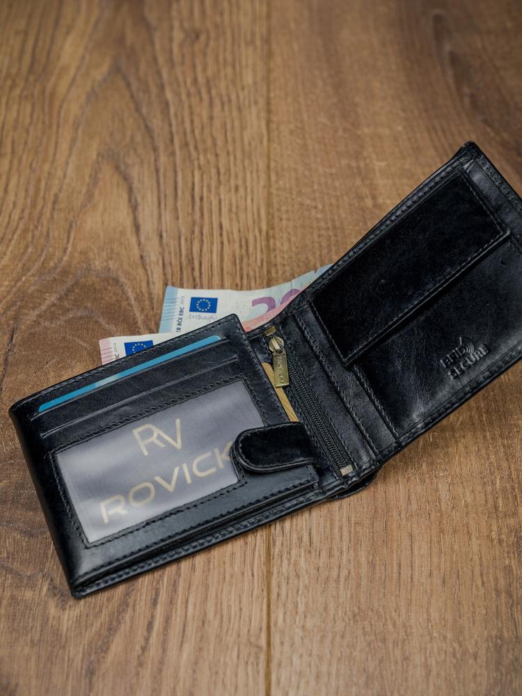 Men's leather wallet with RFID system - Rovicky