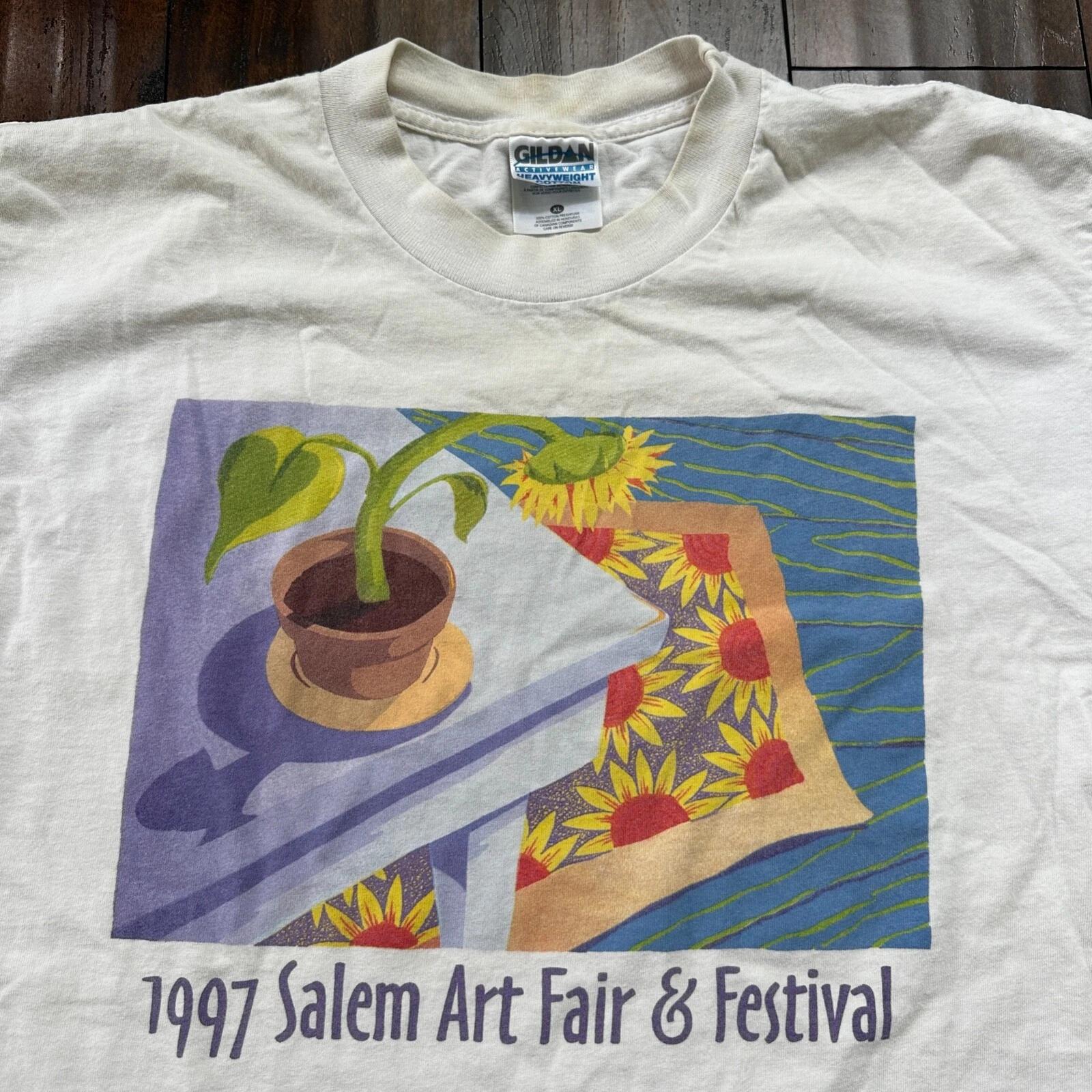 Art Sunflower 1997 VTG T Shirt Salem Oregon Fair Festival PDX Portland Music S