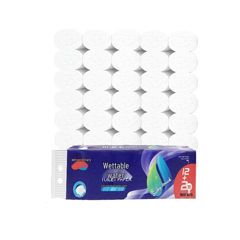 Coreless Virgin Wood Pulp Toilet Paper, Four-Ply, 14 Rolls per Pack S * 4-Ply * 12 Rolls * 800g/Pack